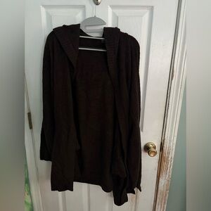 Barefoot Dreams Hooded Cardigan Chocolate Brown 3X